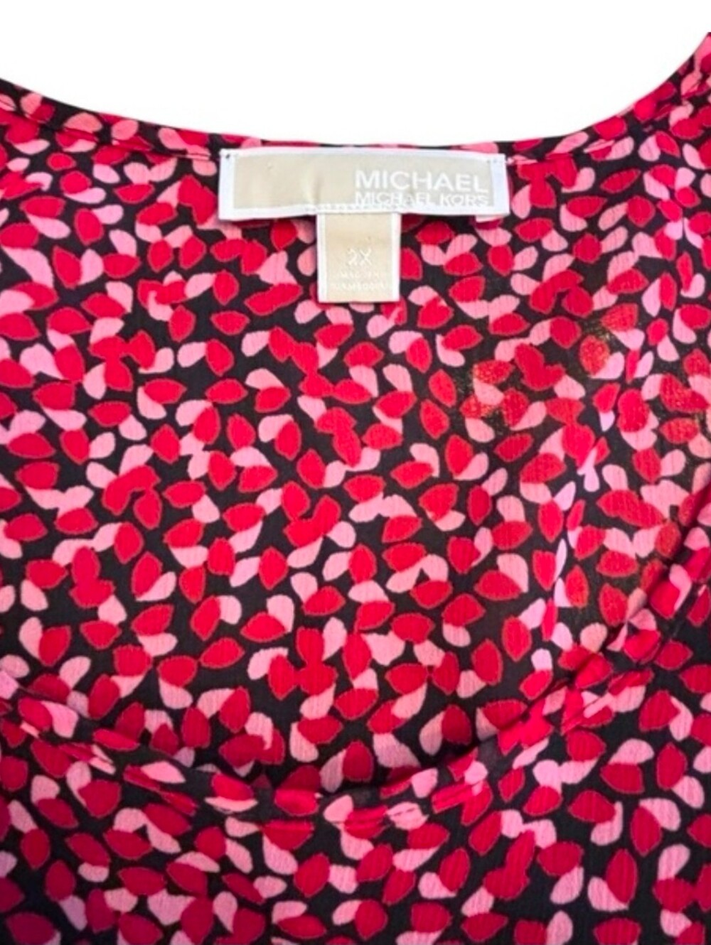 Women's Ruffled Flutter Sleeve Printed Michael Kors Blouse - Picture 2 of 3